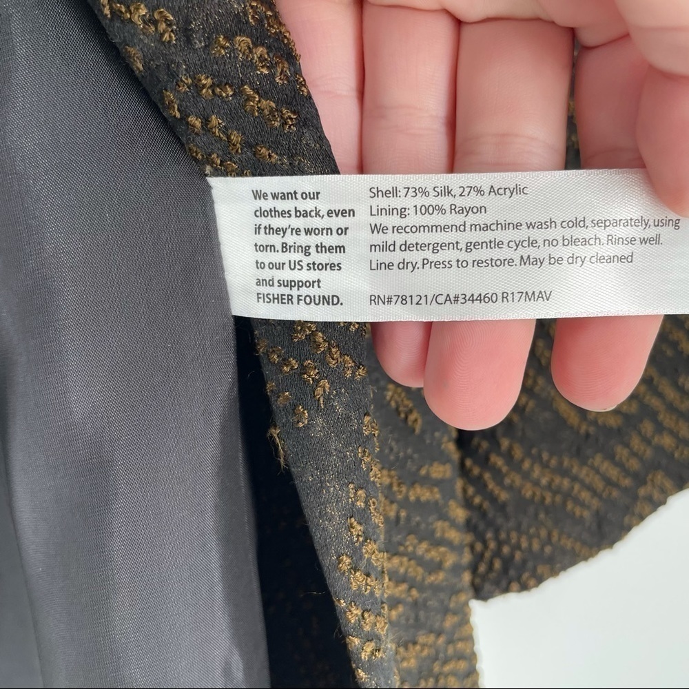 Eileen Fisher Silk Blend Jacquard Wave Jacket - Picture 8 of 8